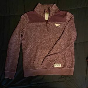 PINK Victoria’s Secret half zip, size xs but could fit a small, maroon